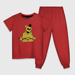 Пижама хлопковая детская Золотой Фредди разобран, цвет: красный