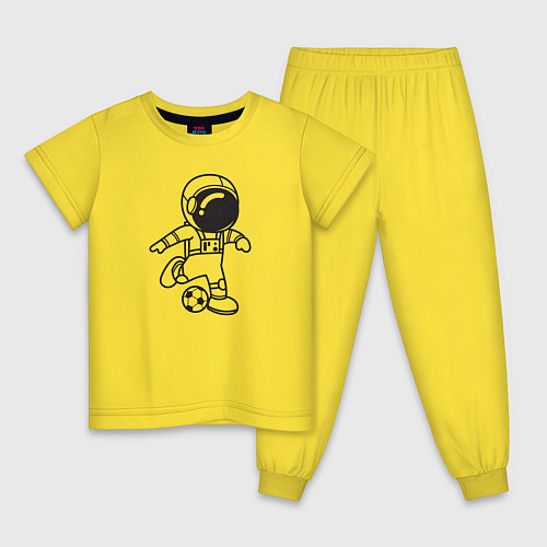 Детская пижама Космонавт с футбольным мячом / Желтый – фото 1