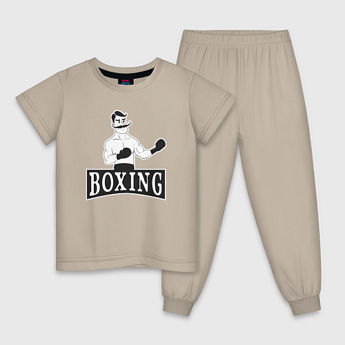 Детская пижама Boxing man / Миндальный – фото 1