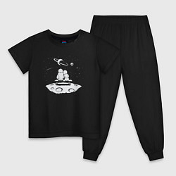 Пижама хлопковая детская Space love, цвет: черный