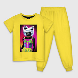 Детская пижама Cat fashionista - pop art - neural network