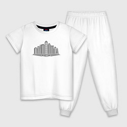 Пижама хлопковая детская Boston city, цвет: белый