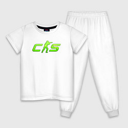 Пижама хлопковая детская CS2 green logo, цвет: белый