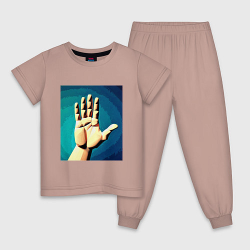 Детская пижама Приветствие рукой / Пыльно-розовый – фото 1