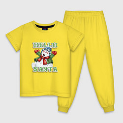 Пижама хлопковая детская Здравствуй новый год, цвет: желтый