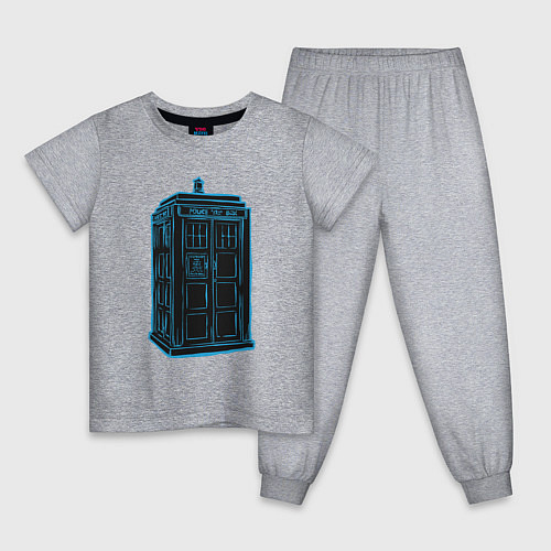 Детская пижама Black tardis / Меланж – фото 1