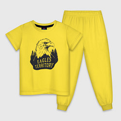 Пижама хлопковая детская Территория орлов, цвет: желтый