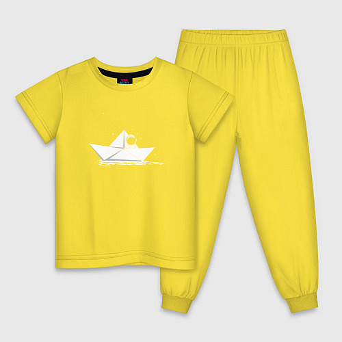 Детская пижама Космический кораблик / Желтый – фото 1