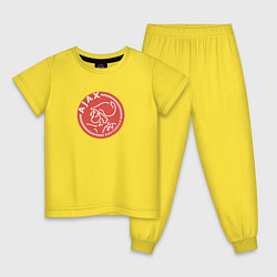Пижама хлопковая детская Футбольный клуб Ajax, цвет: желтый