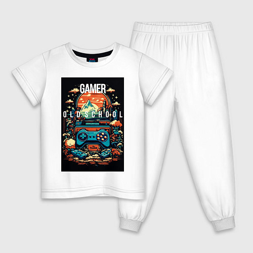 Детская пижама Геймер old school / Белый – фото 1