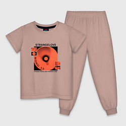 Пижама хлопковая детская Depeche Mode - Strangelove Bong, цвет: пыльно-розовый