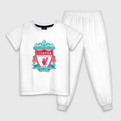 Пижама хлопковая детская Liverpool fc sport collection, цвет: белый