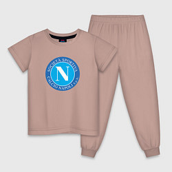 Пижама хлопковая детская Napoli fc sport, цвет: пыльно-розовый