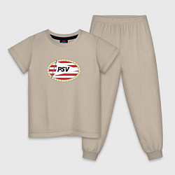 Пижама хлопковая детская Psv sport fc, цвет: миндальный