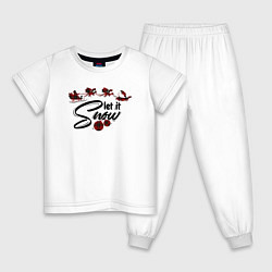 Пижама хлопковая детская Pajama pattern let it snow, цвет: белый