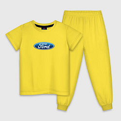 Пижама хлопковая детская Ford usa auto brend, цвет: желтый