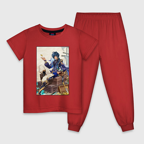 Детская пижама Кэйа Геншин Импакт / Красный – фото 1