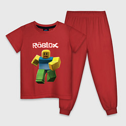 Пижама хлопковая детская Roblox бегущий персонаж, цвет: красный