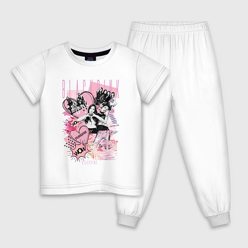 Детская пижама Blackpink коллаж / Белый – фото 1