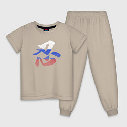 Детская пижама Иероглиф-ниндзя-триколор