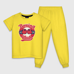 Пижама хлопковая детская Бокс клуб, цвет: желтый