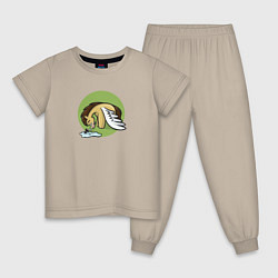 Пижама хлопковая детская Грустный литпони, цвет: миндальный