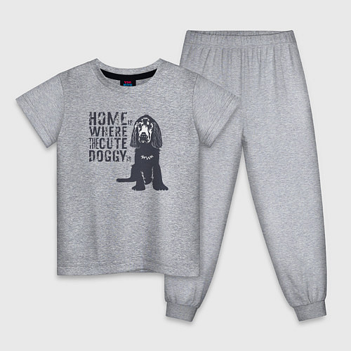 Детская пижама Home is where the cute doggy is / Меланж – фото 1