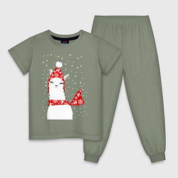 Детская пижама Лама - альпака в шапочке и шарфе