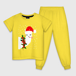 Детская пижама Лама - альпака Санта Клаус