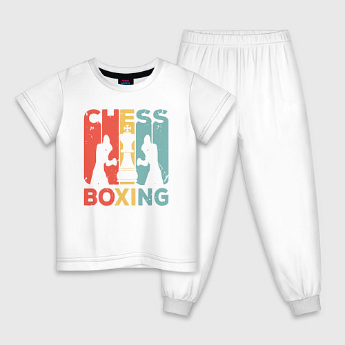 Детская пижама Шахматный бокс / Белый – фото 1