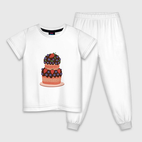 Детская пижама Торт шоколадный / Белый – фото 1