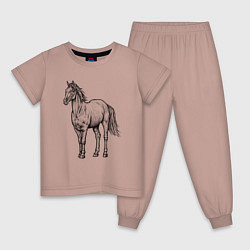 Детская пижама Лошадь стоит