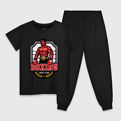 Пижама хлопковая детская Fignt club boxing, цвет: черный