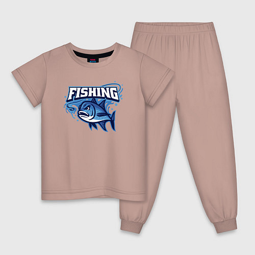 Детская пижама Fishing style / Пыльно-розовый – фото 1