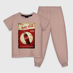 Пижама хлопковая детская Nuka cola price, цвет: пыльно-розовый