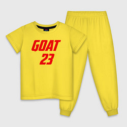 Пижама хлопковая детская Goat 23, цвет: желтый