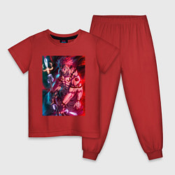 Пижама хлопковая детская Сукуна в истинной форме, цвет: красный