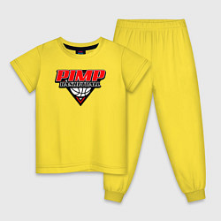 Пижама хлопковая детская Pimp basketball, цвет: желтый