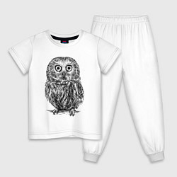 Детская пижама Сова гравюра