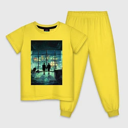 Пижама хлопковая детская Взор в даль, цвет: желтый