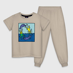 Детская пижама Человечки и дельфины