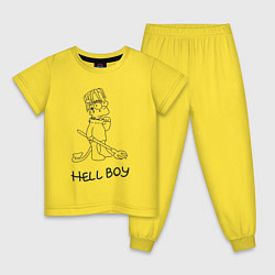 Пижама хлопковая детская Bart hellboy Lill Peep, цвет: желтый
