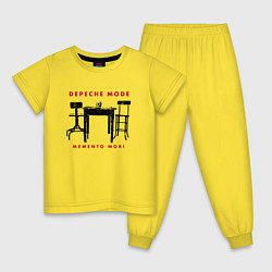 Пижама хлопковая детская Depeche Mode - Table skull, цвет: желтый