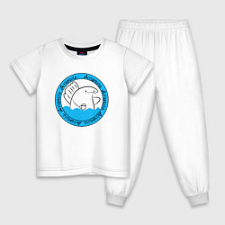Пижама хлопковая детская Душнила акуля, цвет: белый