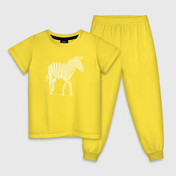 Пижама хлопковая детская Гравюра зебра скачет, цвет: желтый
