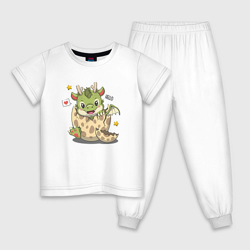 Детская пижама Дракончик / Белый – фото 1