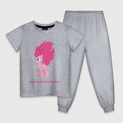 Пижама хлопковая детская Пинки Пай с гривой дыбом, цвет: меланж