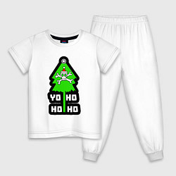 Пижама хлопковая детская Пиратский новый год, цвет: белый