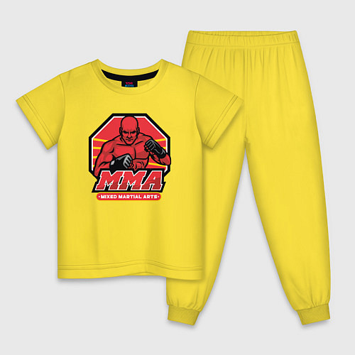 Детская пижама MMA fighter / Желтый – фото 1