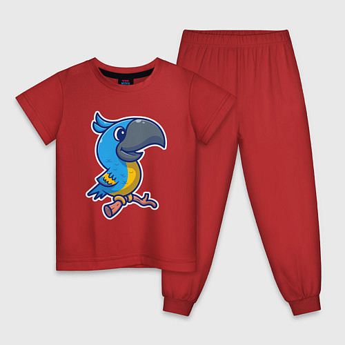 Детская пижама Попугайчик / Красный – фото 1